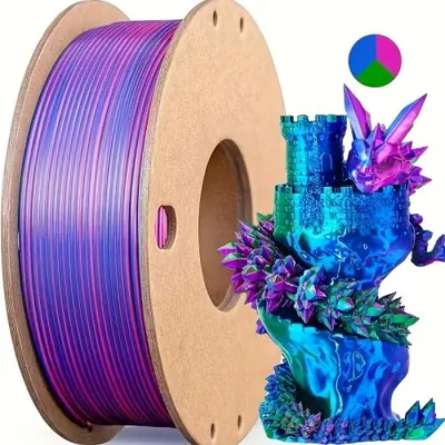 Image de Filament PLA Soie Tricolore 1.75mm - 250g