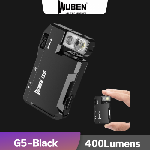 Imagen de Linterna LED Recargable Wuben G5 EDC de 400 Lúmenes con Luz RGB y Blanca, Tipo C, Portátil con Batería Integrada y Diseño de Llavero