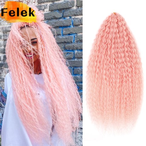Bild von Stilvolle Afro-Curls Haarverlängerungen – Rosa Ombre & Ingwer