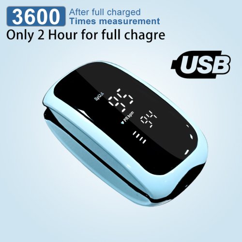 Image of Natural Rechargeable Fingertip Pulse Oximeter with Comfortable Strap for Accurate Blood Oxygen Monitoring in Kids and Adults