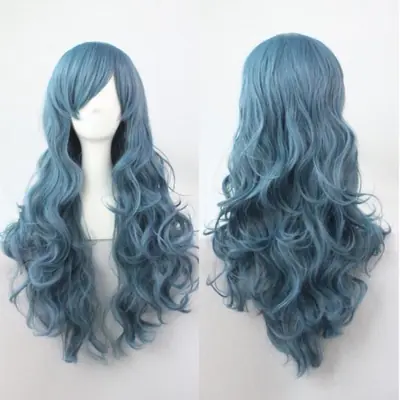 Image de Perruque Bleue Ondulée 28" - Cosplay & Fêtes