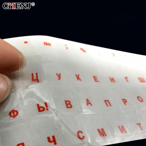Afbeelding van Universele Russische Transparante Toetsenbordstickers met Letters – Beschermende Cover voor Laptop, Notebook en PC tegen Stof en Vlekken