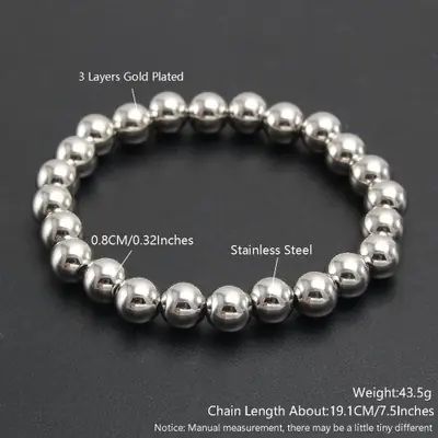 Image de Bracelets Extensibles en Acier Inoxydable Or & Argent