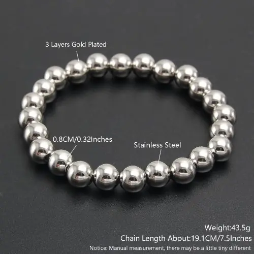 Image de Bracelets Extensibles en Acier Inoxydable Or & Argent