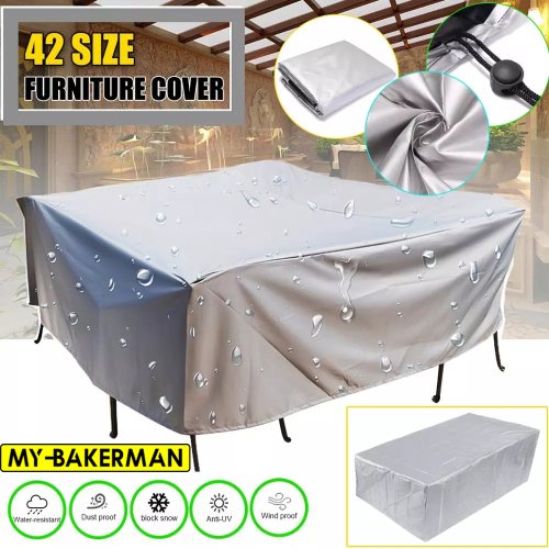 Imagen de Cubierta Impermeable para Muebles de Jardín y Patio, Protección Antipolvo, Anti lluvia y Nieve para Sofá, Mesa y Sillas