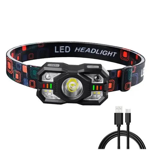 Image de Lampe Frontale LED Rechargeable avec Capteur de Mouvement