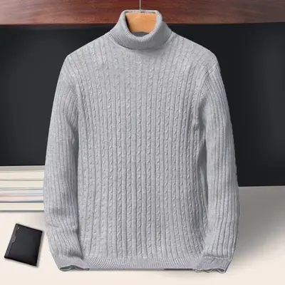 Image de Pull Homme Col Roulé Automne - Style Streetwear Chaud & Décontracté