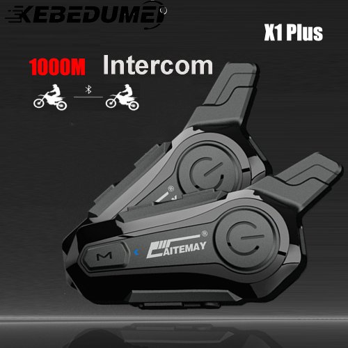 Afbeelding van Bluetooth Motorhelm Intercom voor 2 Rijders - Waterdicht & 1000m Bereik