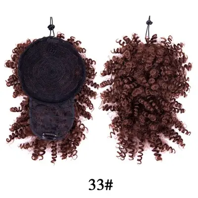 Image de Frange Bouclée Synthétique - Pince à Cheveux Courte & Réglable