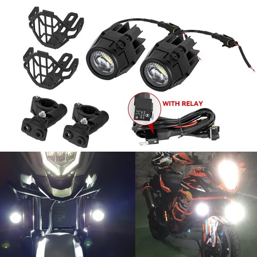 Imagen de Luces Auxiliares LED Antiniebla para Motocicleta Universal, Compatible con R1200GS, F800GS, K1600, 40W, 6000K, Iluminación de Conducción Potente y Segura