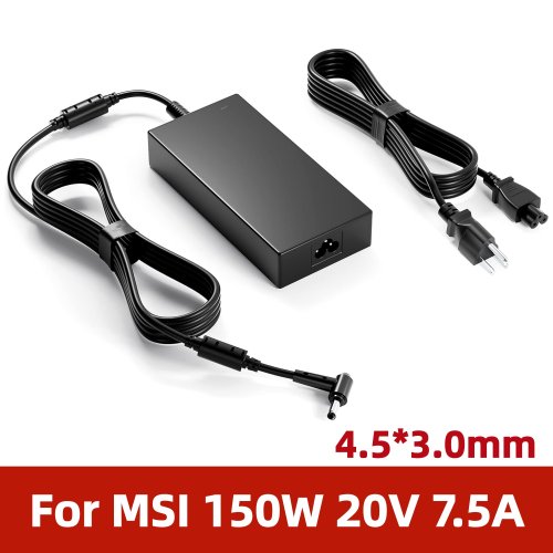 Zdjęcie Ładowarka do laptopa 150W 20V 7,5A – Zasilacz oryginalny dla MSI GL66, GL76, GF66, GF76, 15M, Crosshair 15/17, Sword 15/17, MS-1561, MS-1562, A18, 150P1A – Szybkie ładowanie i stabilne zasilanie