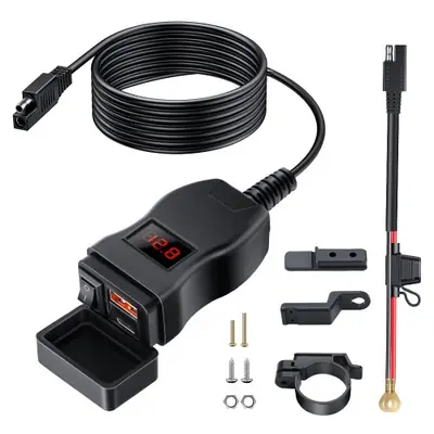 Image de Chargeur USB étanche pour moto avec voltmètre