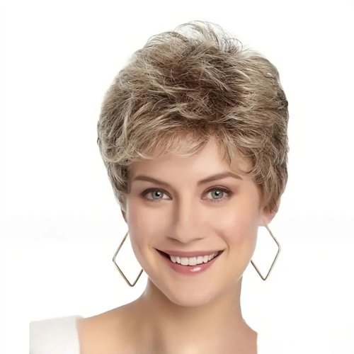 Image of Natural-Looking 10-Inch Mixed Color Short Curly Synthetic Wig for Women – Daily Wear & Party Style