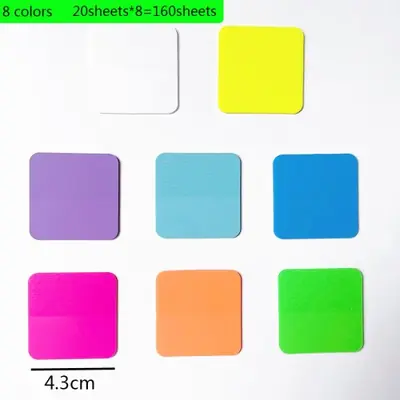 Bloc-Notes Autocollants Transparent 8 Couleurs