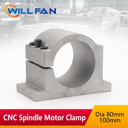 Image of CNC Spindle Motor Mount Bracket 100mm Cast Aluminum D65 for 1.5KW & 2.2KW Router Engraving Milling Machines with Secure Clamp Tool