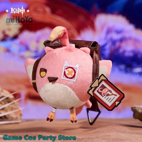 Image of Genshin Impact Cacucu Pink Plush Sound Pendant with IFa Keychain and Mini Storage Bag – Official Cosplay DIY Accessories for Fans