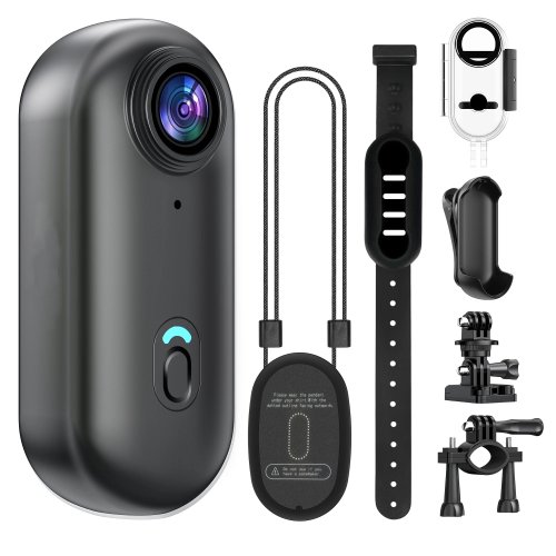 Immagine di Mini Action Camera WiFi 4K con Videoregistratore Portatile da 128 GB, Schermo da 1.5 Pollici, Impermeabile IPX7, Supporto per Casco e Vlogging – Colore Nero