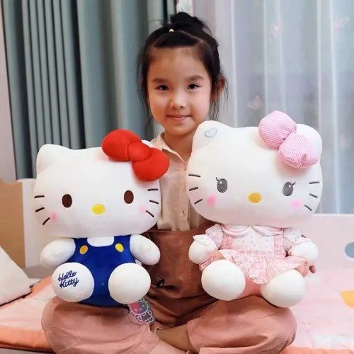Image of Adorable Hello Kitty Plush Doll Soft Stuffed Toy – Kawaii Anime-Inspired Pillow for Girls, Perfect Birthday Gift and Cozy Companion