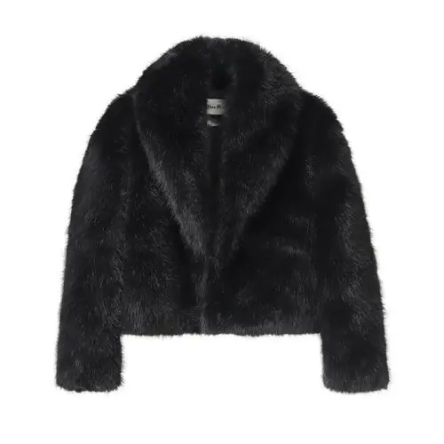 Black fox fur coat