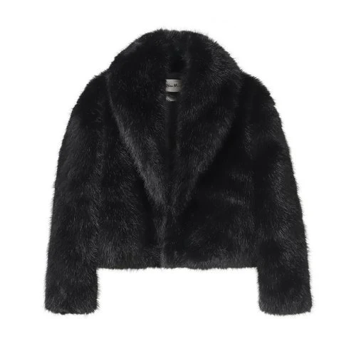 Black fox fur coat