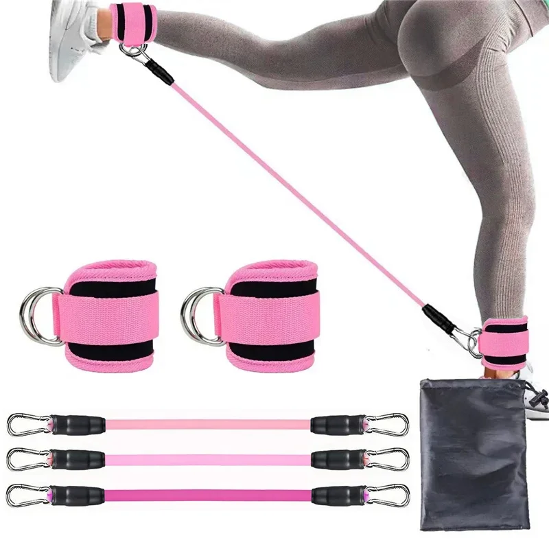 Imagen de Conjunto de Correas de Tobillo con Bandas de Resistencia Elásticas para Entrenamiento Físico, Yoga y Gimnasio - Ideal para Hombres y Mujeres