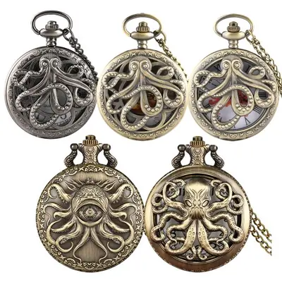 Image de Montre de Poche Vintage Poulpe - Style Rétro & Élégant