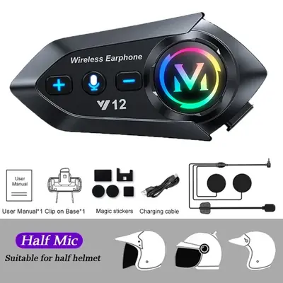 Image de Casque Bluetooth Moto Sans Fil - Écouteur Étanche avec Kit Main Libre