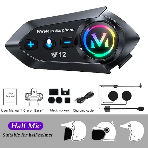 Image de Casque Bluetooth Moto Sans Fil - Écouteur Étanche avec Kit Main Libre
