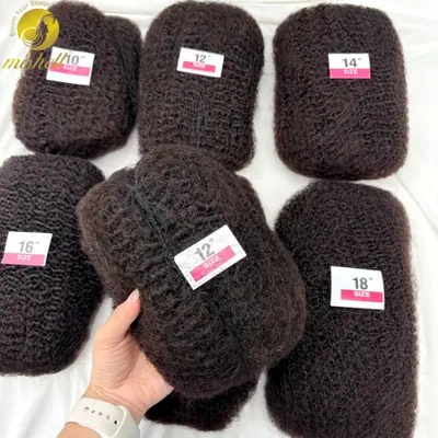 Extensions cheveux naturels afro kinky curly Remy brésilien 10-18 pouces