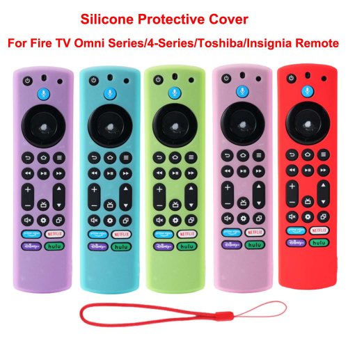 Afbeelding van Siliconen Afstandsbedieningshoes voor Amazon Fire TV Stick 4K Max, 2e Generatie Fire TV Omni Serie, Fire TV 4 Serie en Toshiba Insignia Afstandsbediening – Beschermende, Antislip Hoes met Precise Knoptoegang