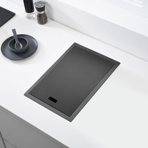 Image of Stainless Steel Concealed Black Single Bowl Bar Sink for Kitchen or Balcony – Compact and Modern Design