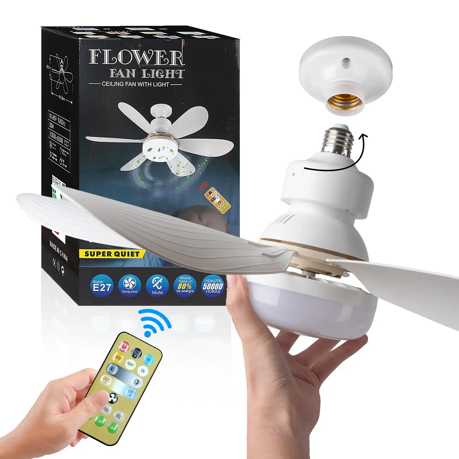 Image de Ventilateur LED 40W avec Télécommande - Éclairage & Ventilation