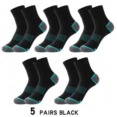 Image de Chaussettes Hommes Respirantes - Lot de 5 Paires Coton Noir