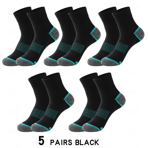 Image de Chaussettes Hommes Respirantes - Lot de 5 Paires Coton Noir