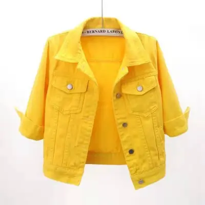 Image de Veste en jean courte femme - Style décontracté printemps/automne