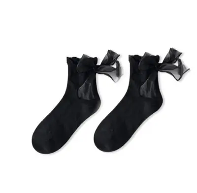 Image de Chaussettes Lolita Dentelle Noeud - Style JK Coréen