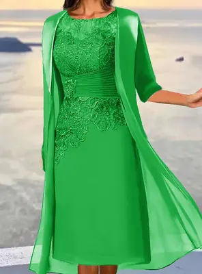 Image de Robe de Mariée Maman de la Mariée Bleu Poudré Élégante