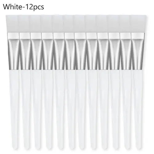 Image de Ensemble de 12 Pinceaux pour Masque Facial - Poils Souples & Tige Cristal