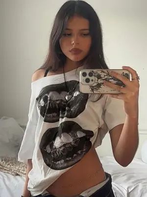 Image de T-Shirt Hip-Hop Bouche Imprimé - Style Streetwear Féminin