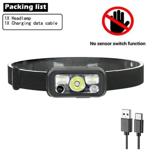 Image de Mini Lampe Frontale LED USB - Lumière Puissante pour Camping et Pêche