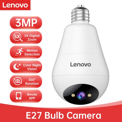 Zdjęcie Kamera IP Lenovo 3MP z funkcją żarówki – Inteligentny Monitor Domowy
