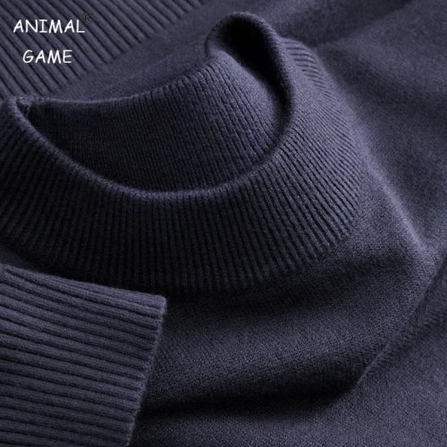 Afbeelding van Herfst Heren Casual Mock Neck Trui met Lange Mouwen – Thermische Gebreide Wollen Bovenkleding voor Comfort en Stijl