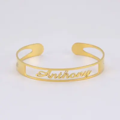 Image de Bracelet Personnalisé avec Nom - Or & Acier Inoxydable