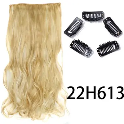Image de Extensions de Cheveux Synthétiques à Clips - Longues & Lisses