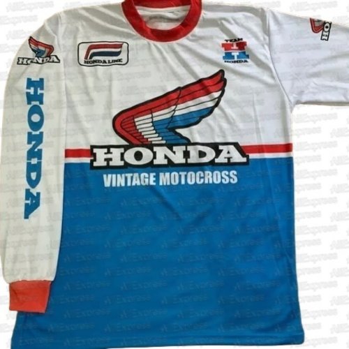 Bild von Honda Vintage Rennen Uniform Motorrad Off Road Outdoor Radfahren Langarm Sommer Männer Jersey Übergroßen Atmungsaktive Sport T-Shirt