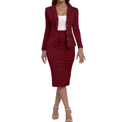 Image de Tenue Business Femme 2 Pièces - Blazer & Jupe Crayon