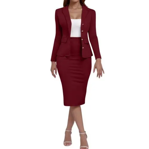 Image de Tenue Business Femme 2 Pièces - Blazer & Jupe Crayon