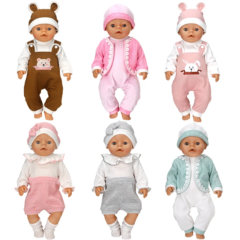Afbeelding van Schattige Reborn Babydoll Pyjama Set voor 17-inch Babypop – Rompertjes en Kleding als Kerstcadeau voor Kinderen