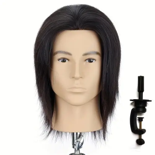 Image de Tête de Mannequin Cheveux Humains 8" - Formation Coiffure
