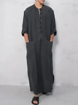 Image de Thobe Arabe Homme - Jubba Musulmane Élégante 2026